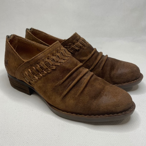 Born Boot Katharina Brown Rustic Suede Distressed Leather Ankle Boot Size 6 - Picture 3 of 12